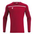 Deneb Shirt Longsleeve RED/WHT M Teknisk spillertrøye med lang arm